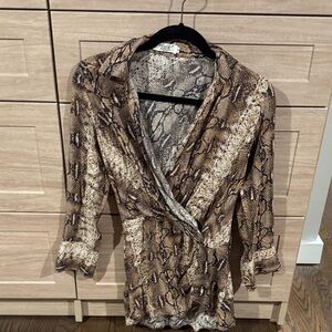 Stylish Snake Print Blouse